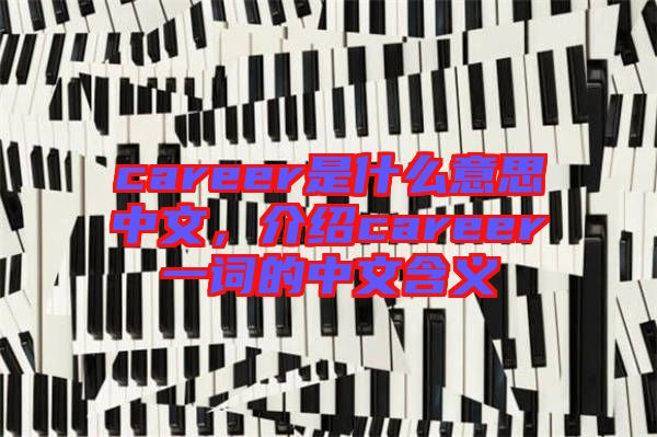 career是什么意思中文，介紹career一詞的中文含義