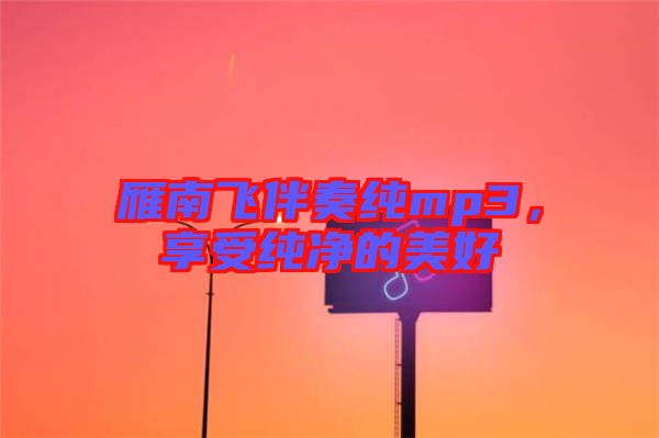 雁南飛伴奏純mp3，享受純凈的美好