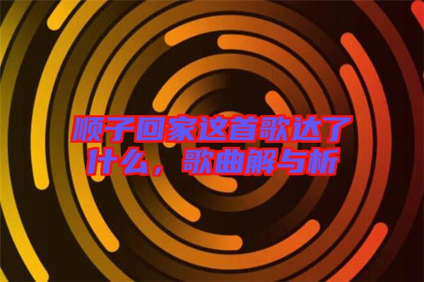 順子回家這首歌達了什么，歌曲解與析