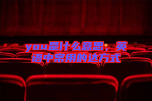 you是什么意思，英語(yǔ)中常用的達(dá)方式