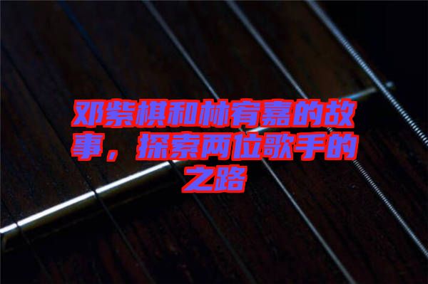 鄧紫棋和林宥嘉的故事，探索兩位歌手的之路