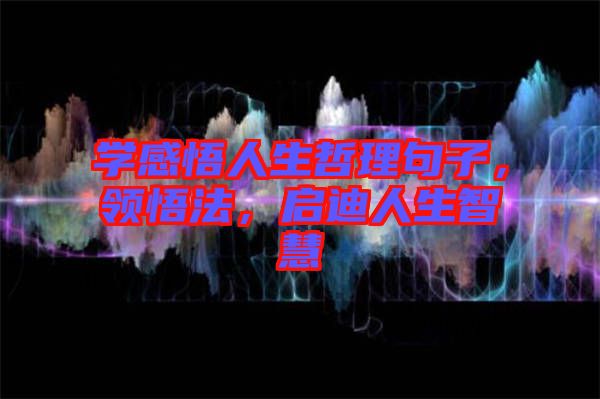 學感悟人生哲理句子，領悟法，啟迪人生智慧