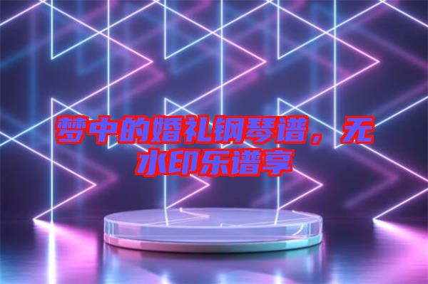 夢中的婚禮鋼琴譜，無水印樂譜享