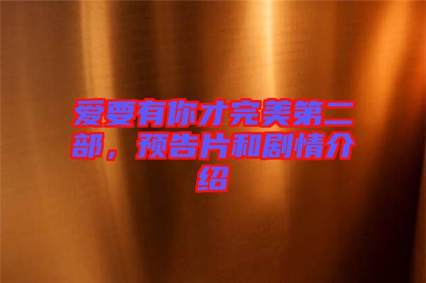 愛要有你才完美第二部，預告片和劇情介紹
