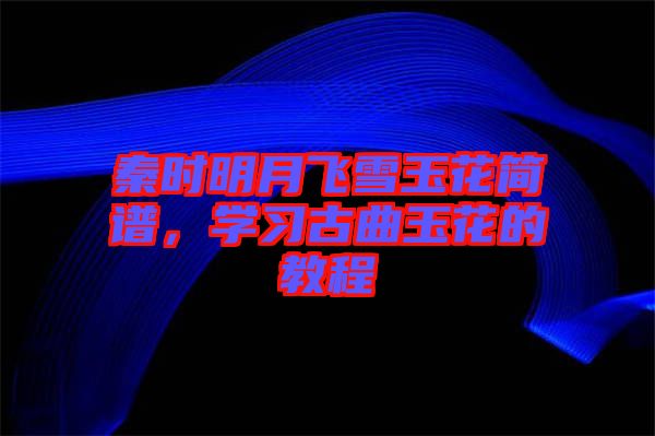 秦時(shí)明月飛雪玉花簡(jiǎn)譜，學(xué)習(xí)古曲玉花的教程