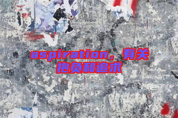 aspiration，有關(guān)抱負(fù)和追求