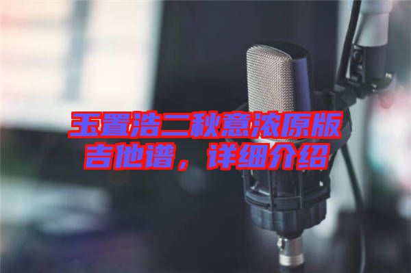 玉置浩二秋意濃原版吉他譜，詳細介紹