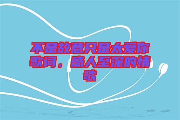 不是故意只是太愛你歌詞，感人至深的情歌