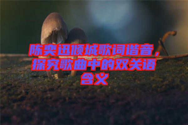 陳奕迅傾城歌詞諧音，探究歌曲中的雙關語含義