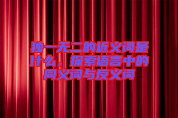 獨一無二的近義詞是什么，探索語言中的同義詞與反義詞
