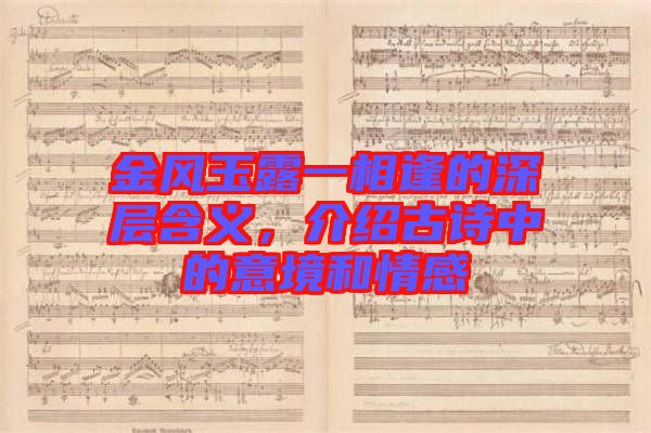 金風(fēng)玉露一相逢的深層含義，介紹古詩(shī)中的意境和情感