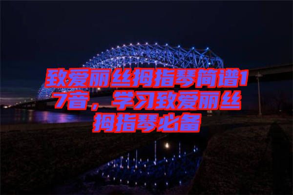 致愛(ài)麗絲拇指琴簡(jiǎn)譜17音，學(xué)習(xí)致愛(ài)麗絲拇指琴必備