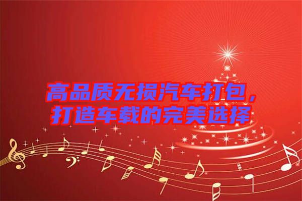 高品質(zhì)無損汽車打包，打造車載的完美選擇