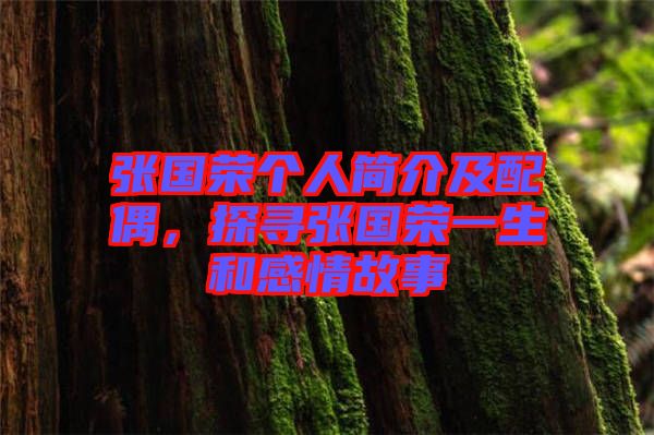 張國榮個人簡介及配偶，探尋張國榮一生和感情故事