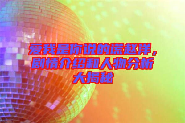 愛(ài)我是你說(shuō)的謊趙洋，劇情介紹和人物分析大揭秘