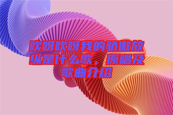 吹呀吹呀我的驕傲放縱是什么歌，原唱及歌曲介紹