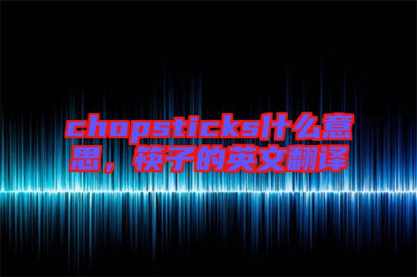 chopsticks什么意思，筷子的英文翻譯