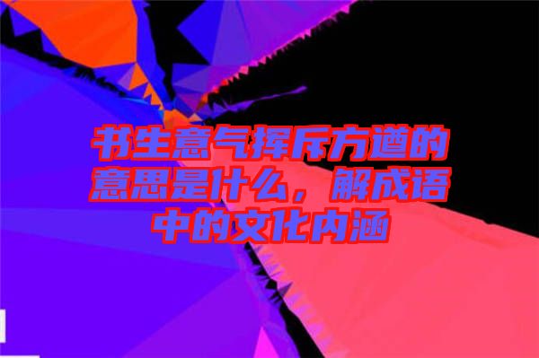 書生意氣揮斥方遒的意思是什么，解成語中的文化內涵