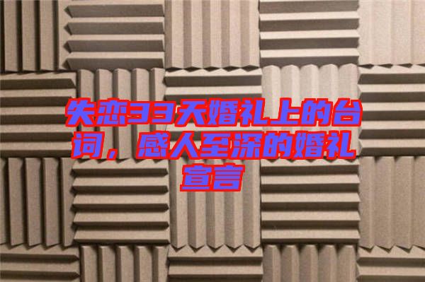 失戀33天婚禮上的臺詞，感人至深的婚禮宣言