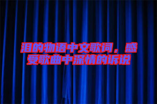 淚的物語中文歌詞，感受歌曲中深情的訴說