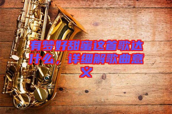 有夢好甜蜜這首歌達什么，詳細解歌曲意義