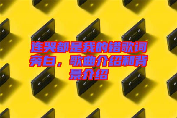 連哭都是我的錯歌詞旁白，歌曲介紹和背景介紹