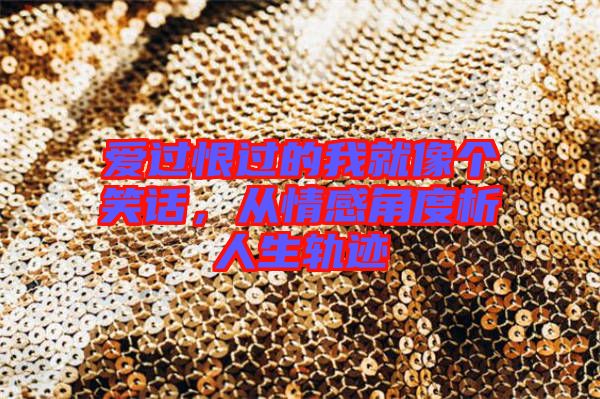 愛過恨過的我就像個笑話，從情感角度析人生軌跡