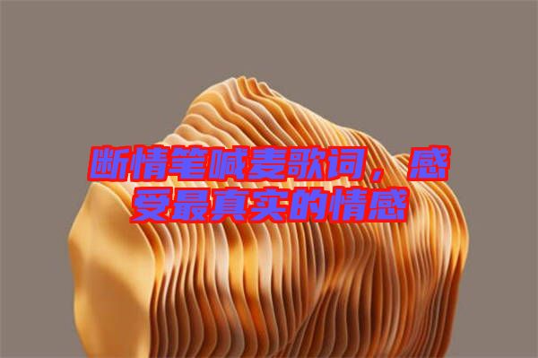 斷情筆喊麥歌詞，感受最真實(shí)的情感