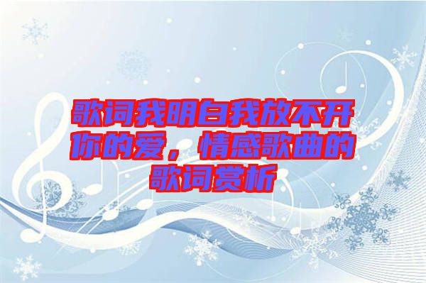 歌詞我明白我放不開你的愛，情感歌曲的歌詞賞析
