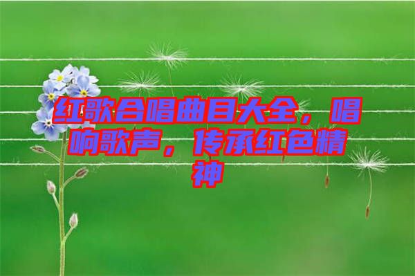 紅歌合唱曲目大全，唱響歌聲，傳承紅色精神