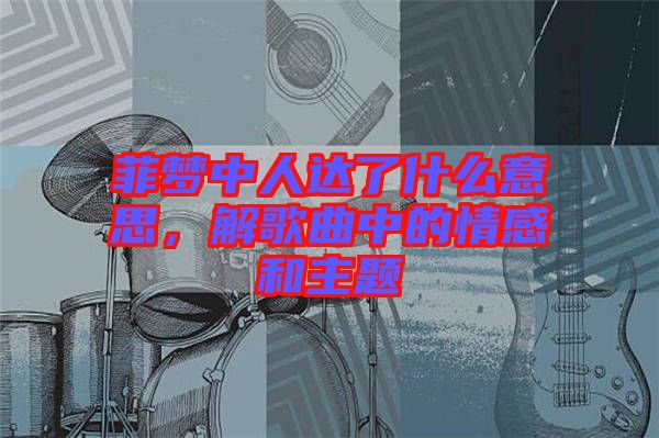 菲夢中人達了什么意思，解歌曲中的情感和主題