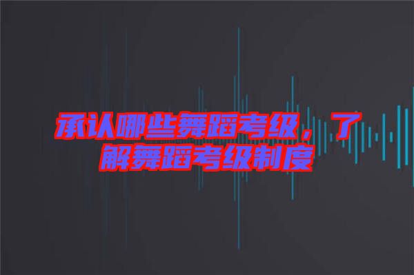 承認哪些舞蹈考級，了解舞蹈考級制度