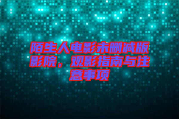 陌生人電影未刪減版影院，觀影指南與注意事項