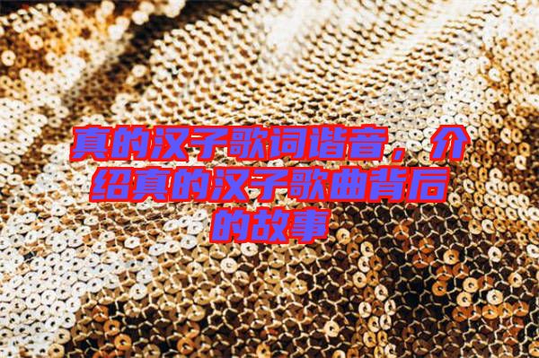 真的漢子歌詞諧音，介紹真的漢子歌曲背后的故事