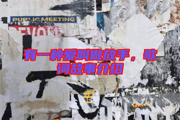 有一種愛叫做放手，歌詞故事介紹