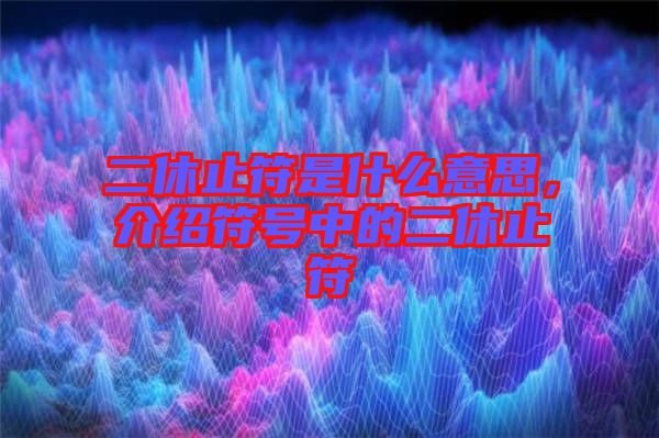 二休止符是什么意思，介紹符號中的二休止符