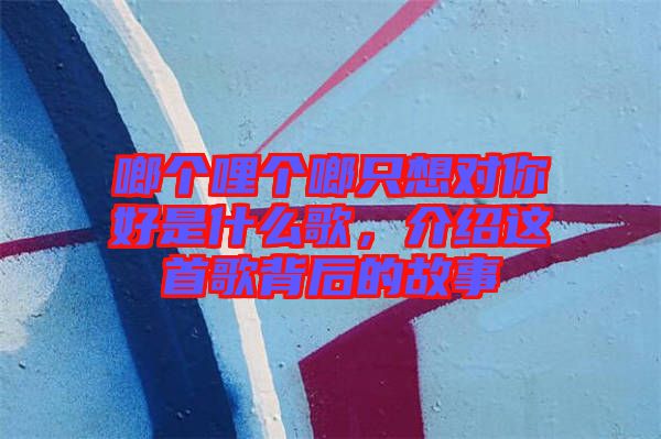 啷個哩個啷只想對你好是什么歌，介紹這首歌背后的故事