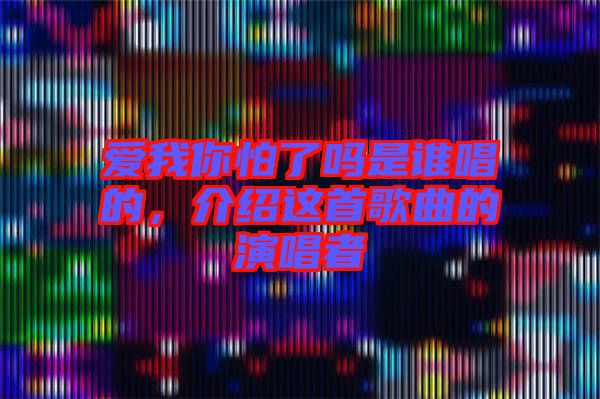 愛我你怕了嗎是誰唱的，介紹這首歌曲的演唱者