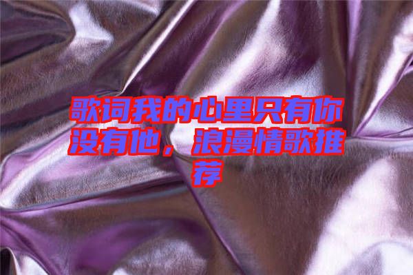 歌詞我的心里只有你沒有他，浪漫情歌推薦