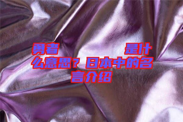 勇者のくせになまいきだ是什么意思？日本中的名言介紹