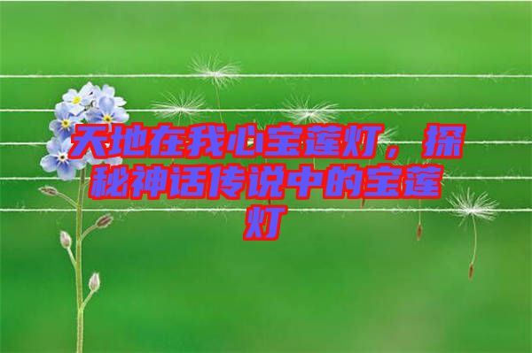 天地在我心寶蓮燈，探秘神話傳說中的寶蓮燈