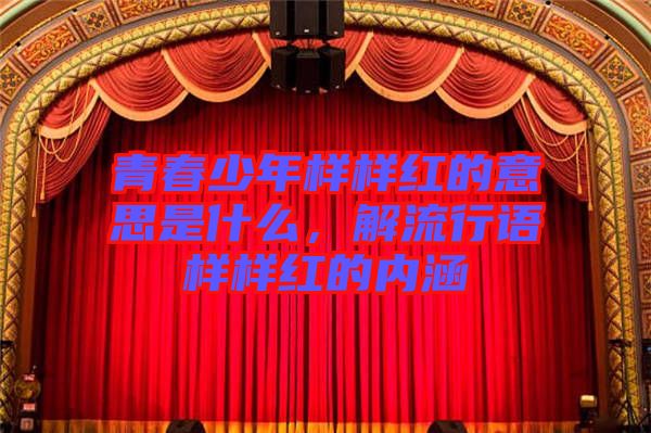 青春少年樣樣紅的意思是什么，解流行語樣樣紅的內涵