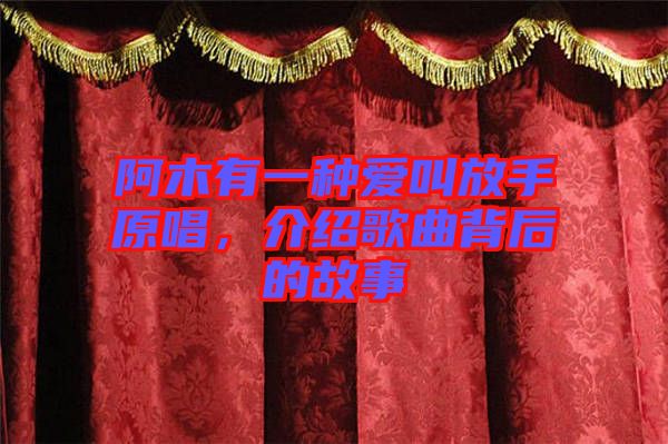 阿木有一種愛叫放手原唱，介紹歌曲背后的故事