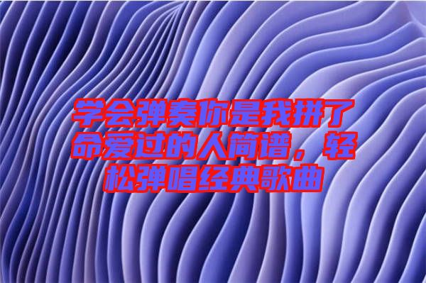 學會彈奏你是我拼了命愛過的人簡譜，輕松彈唱經(jīng)典歌曲