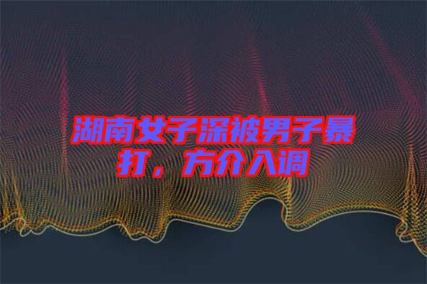 湖南女子深被男子暴打，方介入調(diào)