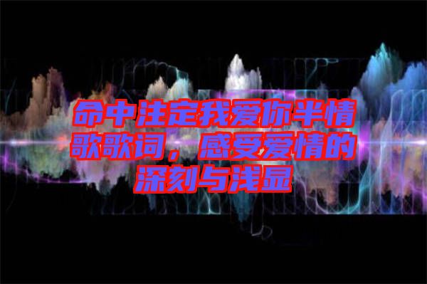 命中注定我愛你半情歌歌詞，感受愛情的深刻與淺顯