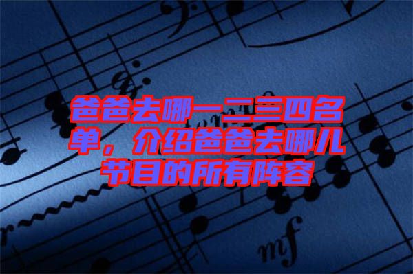 爸爸去哪一二三四名單，介紹爸爸去哪兒節目的所有陣容