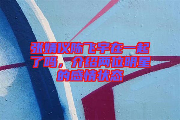 張婧儀陳飛宇在一起了嗎，介紹兩位明星的感情狀態