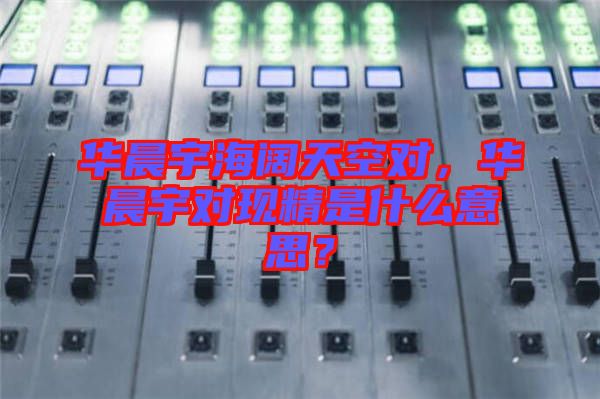 華晨宇海闊天空對，華晨宇對現(xiàn)精是什么意思？