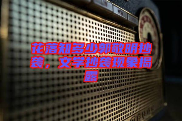 花落知多少郭敬明抄襲，文學抄襲現象揭露